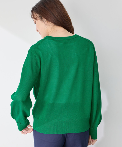 Petit Honfleur(プチオンフルール)の「ニットカーディガン(カーディガン/ボレロ・レディース・アイボリー/ネイビー/グリーン・M/L)」の5枚目の写真