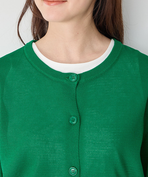 Petit Honfleur(プチオンフルール)の「ニットカーディガン(カーディガン/ボレロ・レディース・アイボリー/ネイビー/グリーン・M/L)」の6枚目の写真
