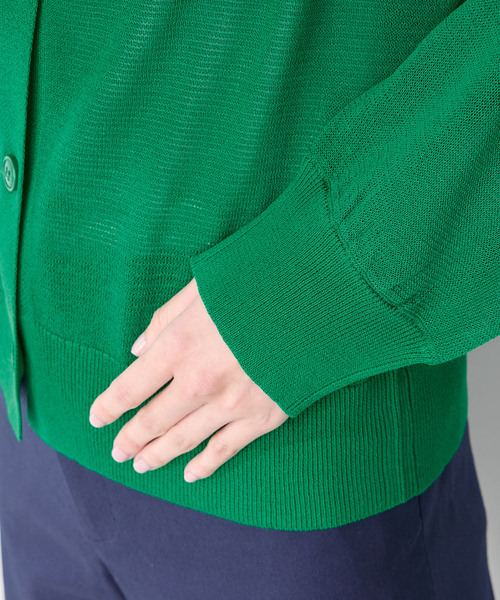 Petit Honfleur(プチオンフルール)の「ニットカーディガン(カーディガン/ボレロ・レディース・アイボリー/ネイビー/グリーン・M/L)」の8枚目の写真