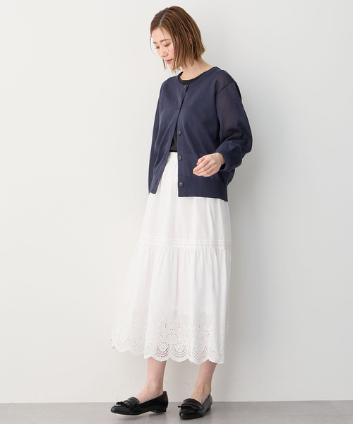 Petit Honfleur(プチオンフルール)の「ニットカーディガン(カーディガン/ボレロ・レディース・アイボリー/ネイビー/グリーン・M/L)」の14枚目の写真