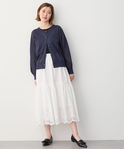 Petit Honfleur(プチオンフルール)の「ニットカーディガン(カーディガン/ボレロ・レディース・アイボリー/ネイビー/グリーン・M/L)」の15枚目の写真