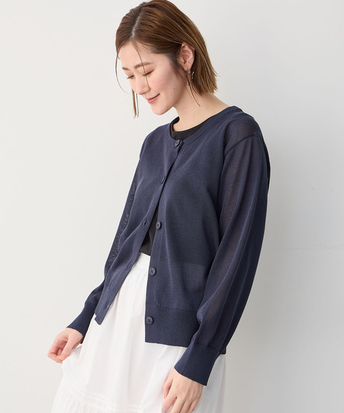 Petit Honfleur(プチオンフルール)の「ニットカーディガン(カーディガン/ボレロ・レディース・アイボリー/ネイビー/グリーン・M/L)」の3枚目の写真