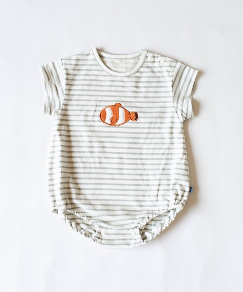 mocmof(モクモフ)の「水族館 アップリケ ロンパース(ロンパース・キッズ・ブルー/ピンク/グリーン系その他3/ブルー系その他3・80cm/70cm)」の2枚目の写真