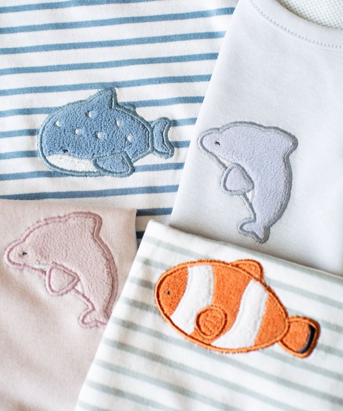 mocmof(モクモフ)の「水族館 アップリケ ロンパース(ロンパース・キッズ・ブルー/ピンク/グリーン系その他3/ブルー系その他3・80cm/70cm)」の6枚目の写真