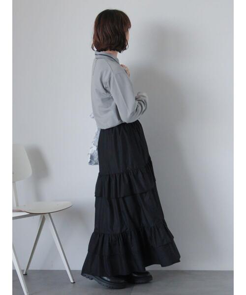 ehka sopo（エヘカソポ）の「ワンポイント刺繍ポロシャツ（Tシャツ/カットソー・レディース・グレー/サックスブルー/グリーン/オフホワイト・F）」の21枚目の写真