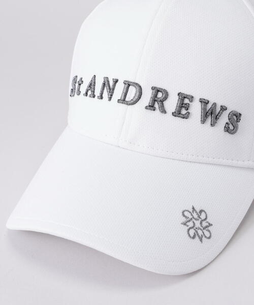 St ANDREWS フラップハット ホワイト St ANDREWS セントアンドリュース ゴルフウェア サンバイザー 秋