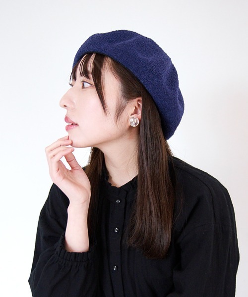 polcadot（ポルカドット）の「パイル ベレー帽（ハンチング/ベレー帽・レディース・アイボリー/ブラック/ライトグレー/ネイビー・M/L）」の10枚目の写真