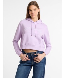 GUESS JEANS Hood Cropped Collegiate Sweat パーカー レディース