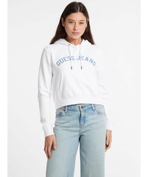 GUESS JEANS（ゲスジーンズ）の「GUESS JEANS Hood Cropped Collegiate Sweat パーカー レディース（パーカー）」