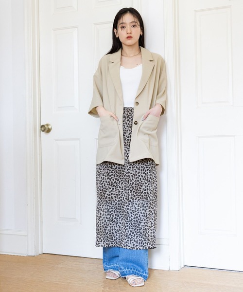 RAGEBLUE（レイジブルー）の「オーバーサイズ半袖テーラードジャケット（テーラードジャケット・レディース・ブラック/ベージュ・FREE）」の9枚目の写真