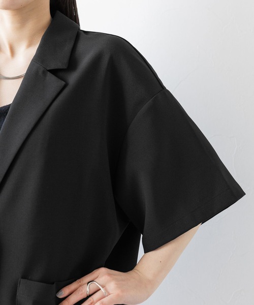 RAGEBLUE（レイジブルー）の「オーバーサイズ半袖テーラードジャケット（テーラードジャケット・レディース・ブラック/ベージュ・FREE）」の20枚目の写真