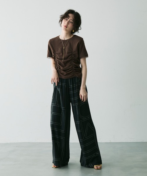 セール】シャーリングチュール使いプルオーバー（Tシャツ