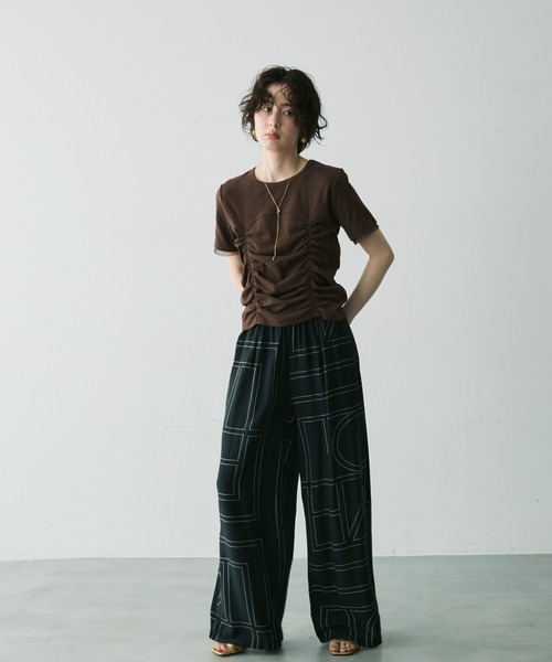 シャーリング使いプルオーバー シャーリングチュール使いプルオーバー（Tシャツ/カットソー