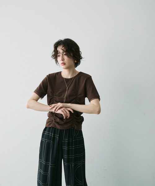 セール】シャーリングチュール使いプルオーバー（Tシャツ