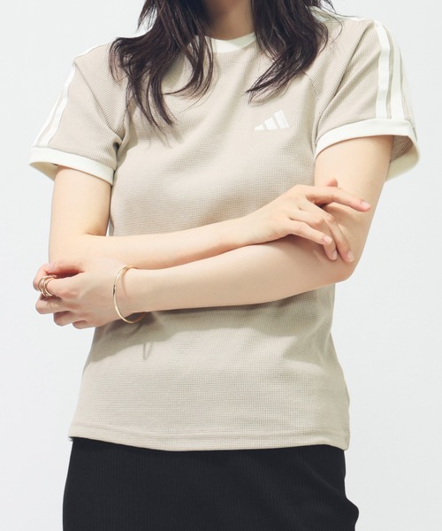 adidas ワッフルtシャツ Lサイズ ホワイト オフホワイト セール】アディダス adidas W LUX CA ワッフルTシャツ AP(T