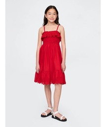 GAP（ギャップ）の「スモッキングギャザー ラッフルフリル ミディワンピース (キッズ)（ワンピース・キッズ）」
