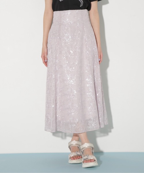 JILL by JILL STUART(ジルバイジルスチュアート)の「◇スパンコール刺繍シアースカート(スカート・レディース・グレー/ラベンダー・SMALL/MEDIUM)」の5枚目の写真