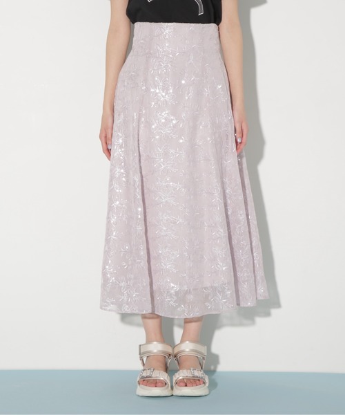 JILL by JILL STUART(ジルバイジルスチュアート)の「◇スパンコール刺繍シアースカート(スカート・レディース・グレー/ラベンダー・SMALL/MEDIUM)」の6枚目の写真