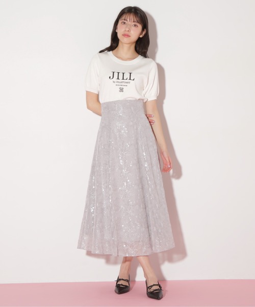 シルバー フレアスカート スパンコール刺繍 セール】◇スパンコール刺繍シアースカート（スカート）｜JILL by JILL