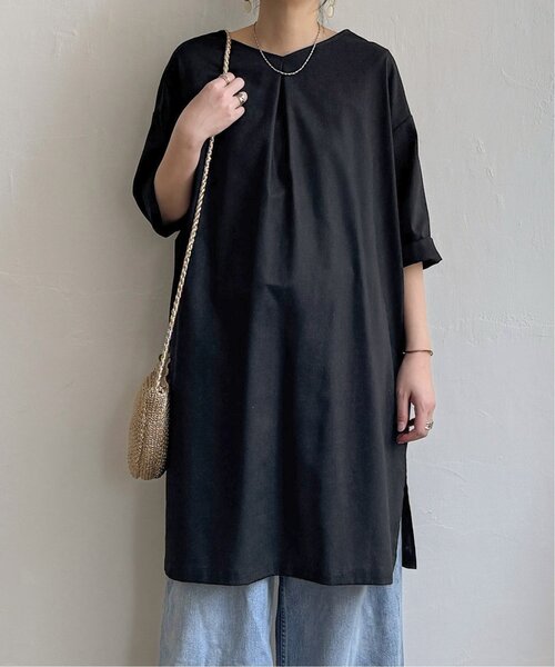 LBC(エルビーシー)の「リネン混サックワンピース(ワンピース・レディース・マスタード/パープル/ベージュ/グリーン/ブラック・M/L)」の20枚目の写真