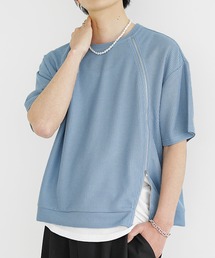 【MinoriTY】フロントジップシアーカットソー 半袖Tシャツ メンズ 夏服