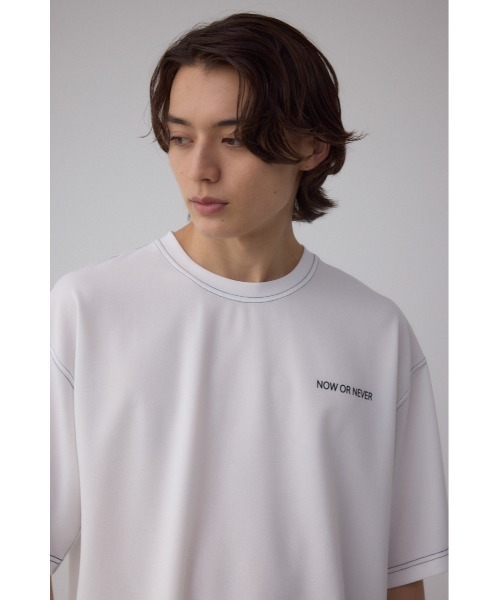 AZUL by moussy(アズールバイマウジー)の「オープンステッチロゴTシャツ(Tシャツ/カットソー・メンズ・ライトパープル/ホワイト/ライトグレー/ブラック/ライトブルー・MEDIUM/LARGE)」の9枚目の写真