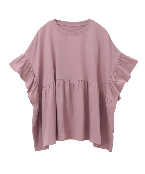 itto...（イット）の「[接触冷感]綿100％フリル切替カットソー（Tシャツ/カットソー・レディース・アイボリー/ブラック・M）」の20枚目の写真