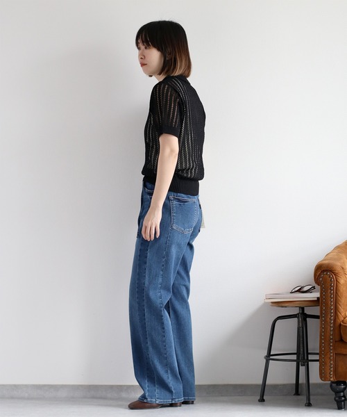 cepo（セポ）の「透かし編みメッシュニットポロ（ポロシャツ・レディース・オフホワイト/レッド/ブラック・M）」の16枚目の写真