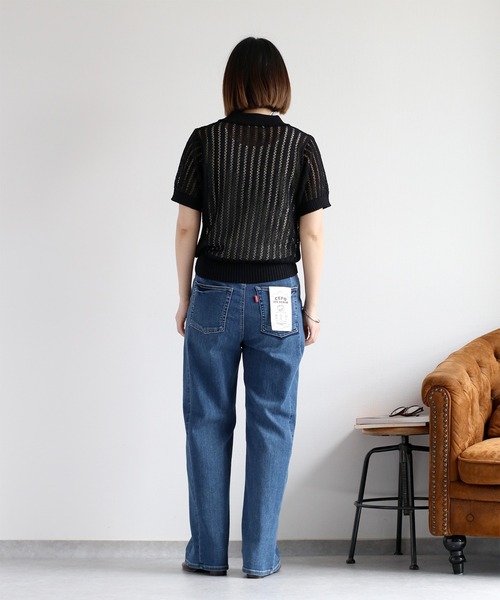 cepo（セポ）の「透かし編みメッシュニットポロ（ポロシャツ・レディース・オフホワイト/レッド/ブラック・M）」の17枚目の写真