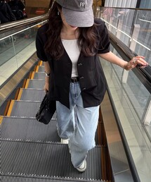 fredy emue | 《セットアップ対応》レーヨン麻半袖ジャケット(テーラードジャケット)