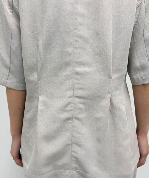 fredy emue（フレディエミュ）の「《セットアップ対応》レーヨン麻半袖ジャケット（テーラードジャケット・レディース・ブラウン/ベージュ/ブラック・38）」の14枚目の写真