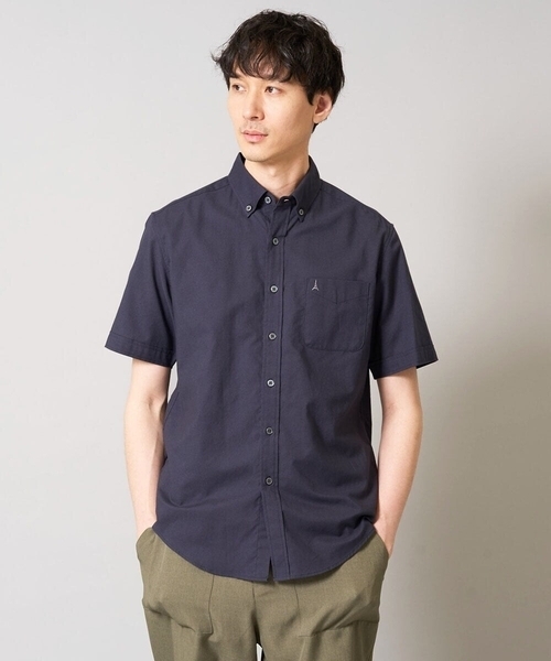 a.v.v（アーヴェヴェ）の「【接触冷感/イージーケア】オックス　ワンポイント刺繍半袖シャツ【速乾/毛玉になりにくい】（シャツ/ブラウス・メンズ・ブルー/ラベンダー/ネイビー・52/50/48/46/44）」の2枚目の写真