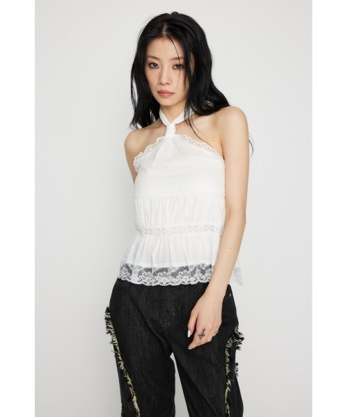 トップス calm セール】FRONT ZIP LINKING TOPS フロント ジップ リンキング