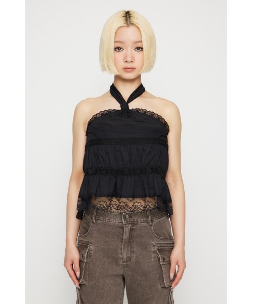 ラグアジェム トップス LAGUA GEM（ラグアジェム）の「BORDER ZIP UP ニット（タンク