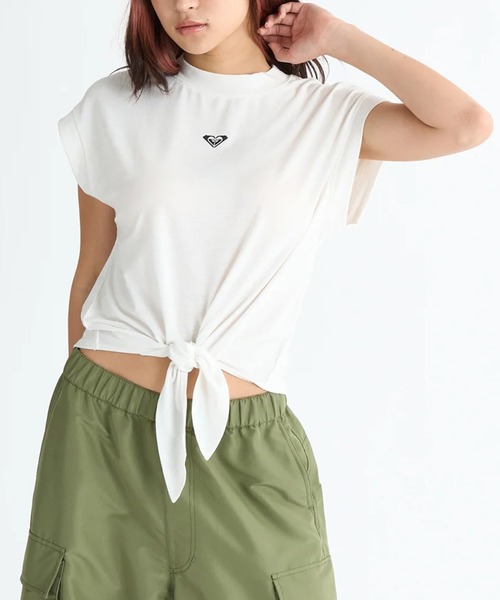ROXY(ロキシー)の「【ROXY/ロキシー】25SS RHYTHM OF LOVE/裾リボン付きノースリーブトップス(Tシャツ/カットソー・レディース・ブラック/ホワイト・MEDIUM/LARGE)」の3枚目の写真