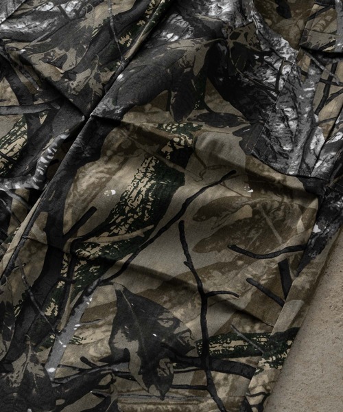 mnml ミニマル ハンターカモフラージュカーゴフレアパンツ リアルツリー 新品 camouflage/real tree military cargo pants - 迷彩/リアル