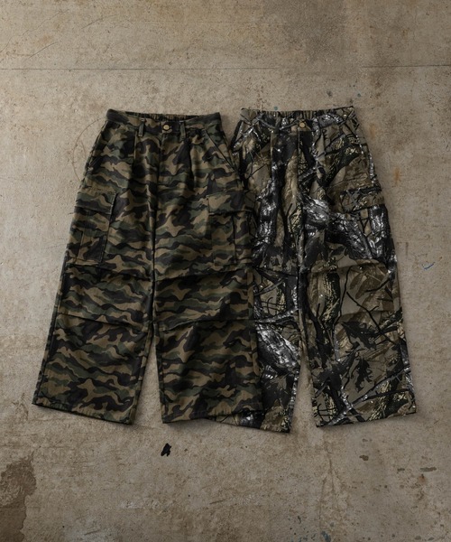 camouflage/real tree military cargo pants - 迷彩/リアル