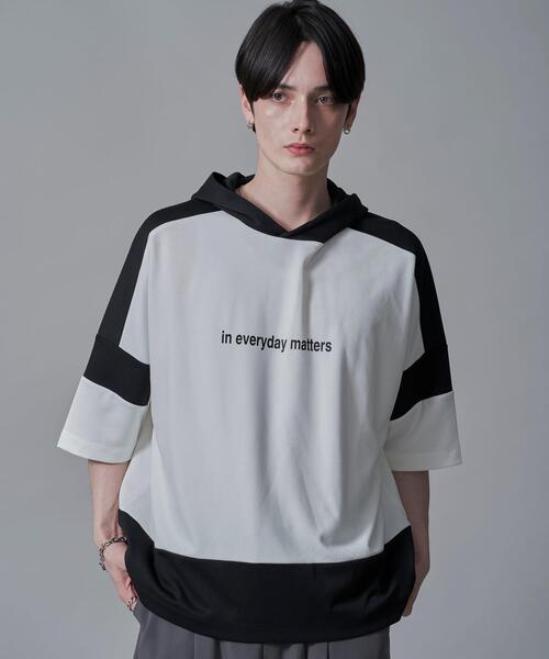 BROWNY(ブラウニー)の「BROWNY/ドルマンポンチフードT(Tシャツ/カットソー・メンズ・ホワイト/サックスブルー・MEDIUM/LARGE)」の22枚目の写真