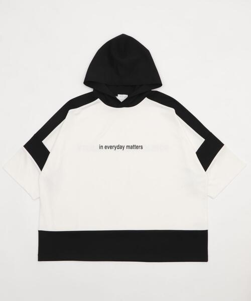 BROWNY(ブラウニー)の「BROWNY/ドルマンポンチフードT(Tシャツ/カットソー・メンズ・ホワイト/サックスブルー・MEDIUM/LARGE)」の9枚目の写真