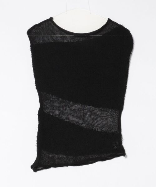 SUWDEE(スーディー)の「asymmetry sheer border knit pullover(ニット/セーター・レディース・アイボリー/ブラック・FREE)」の14枚目の写真