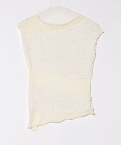 SUWDEE(スーディー)の「asymmetry sheer border knit pullover(ニット/セーター・レディース・アイボリー/ブラック・FREE)」の13枚目の写真