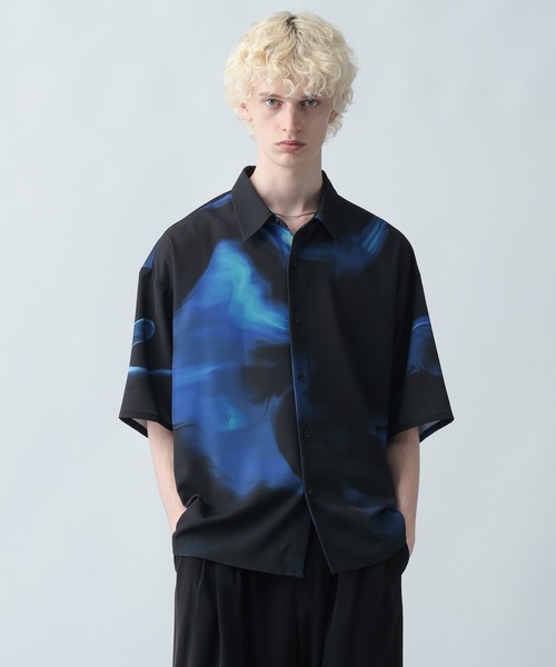 HARE 【WEB限定】マルチマテリアルパターンシャツ SS WEB限定】マルチマテリアルパターンシャツSS(HARE)（シャツ