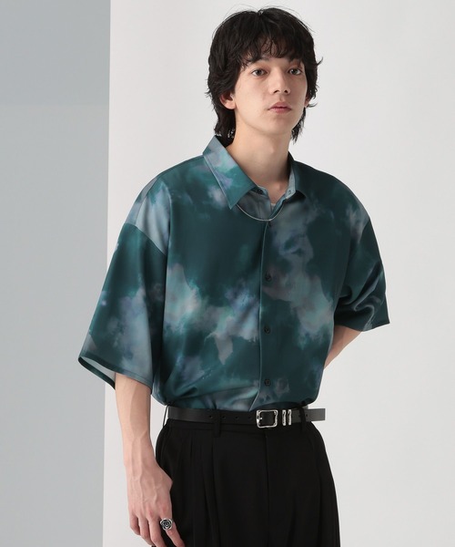HARE 【WEB限定】マルチマテリアルパターンシャツ SS セール】【WEB限定】マルチマテリアルパターンシャツSS(HARE