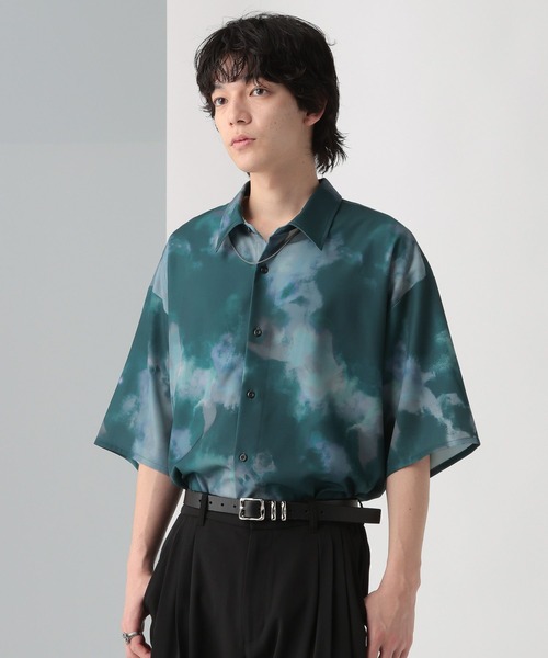 HARE 【WEB限定】マルチマテリアルパターンシャツ SS セール】【WEB限定】マルチマテリアルパターンシャツSS(HARE