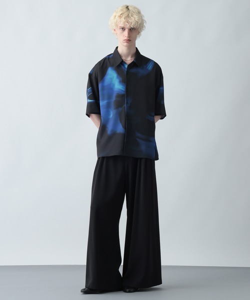 HARE（ハレ）の「【WEB限定】マルチマテリアルパターンシャツSS(HARE)（シャツ/ブラウス・メンズ・ホワイト系その他/ブルー系その他/グリーン系その他/ブラック系その他/ブラック系その他2・MEDIUM/SMALL/LARGE）」の12枚目の写真