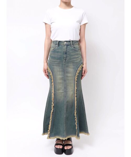 EVRIS（エヴリス）の「マーメイドデニムスカート（デニムスカート・レディース・ブラック/インディゴブルー・SMALL/MEDIUM）」の16枚目の写真