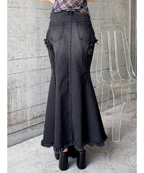 EVRIS（エヴリス）の「マーメイドデニムスカート（デニムスカート・レディース・ブラック/インディゴブルー・SMALL/MEDIUM）」の8枚目の写真