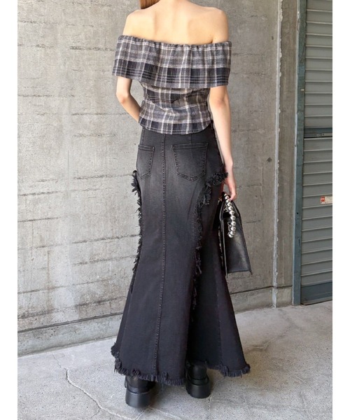 EVRIS（エヴリス）の「マーメイドデニムスカート（デニムスカート・レディース・ブラック/インディゴブルー・SMALL/MEDIUM）」の6枚目の写真