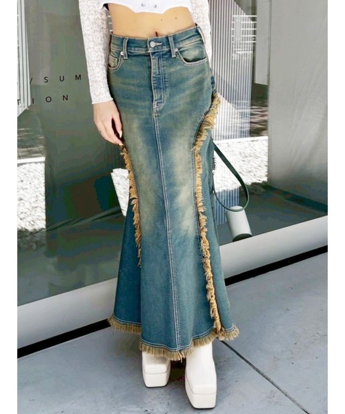 EVRIS（エヴリス）の「マーメイドデニムスカート（デニムスカート・レディース・ブラック/インディゴブルー・SMALL/MEDIUM）」の10枚目の写真