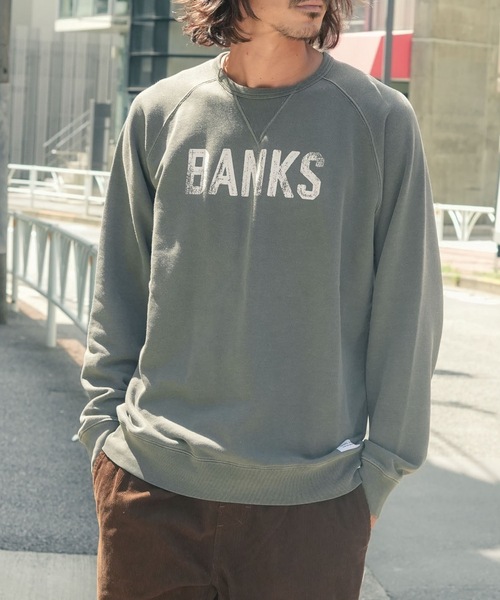 BANKS（バンクス）の「CREW /BANKS JOURNALバンクスジャーナルクルーネックブランドロゴプリントスウェット（スウェット・メンズ・インディゴブルー/ダークブラック/オートミール・LARGE/MEDIUM/X-LARGE）」の8枚目の写真